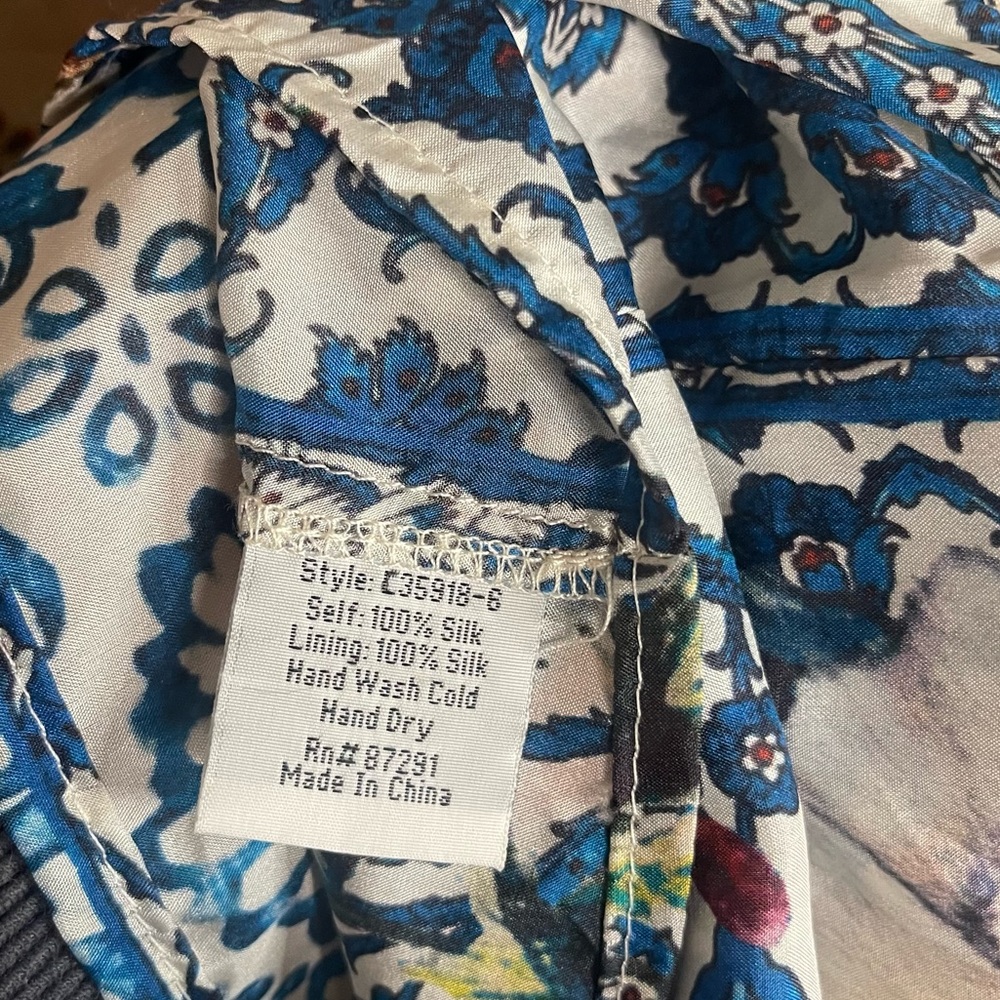 Johnny Was | Dibble Boho Patchwork 100% Silk Maxi Dress Size: Large - Picture 7 of 10